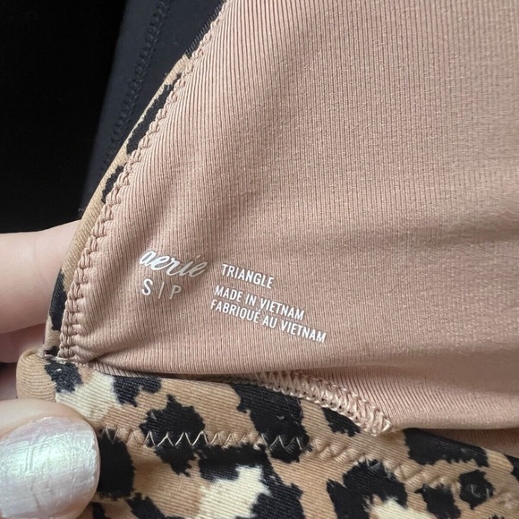 Aerie Leopard Print Triangle Bathing Suit Top Size Small - Picture 5 of 6
